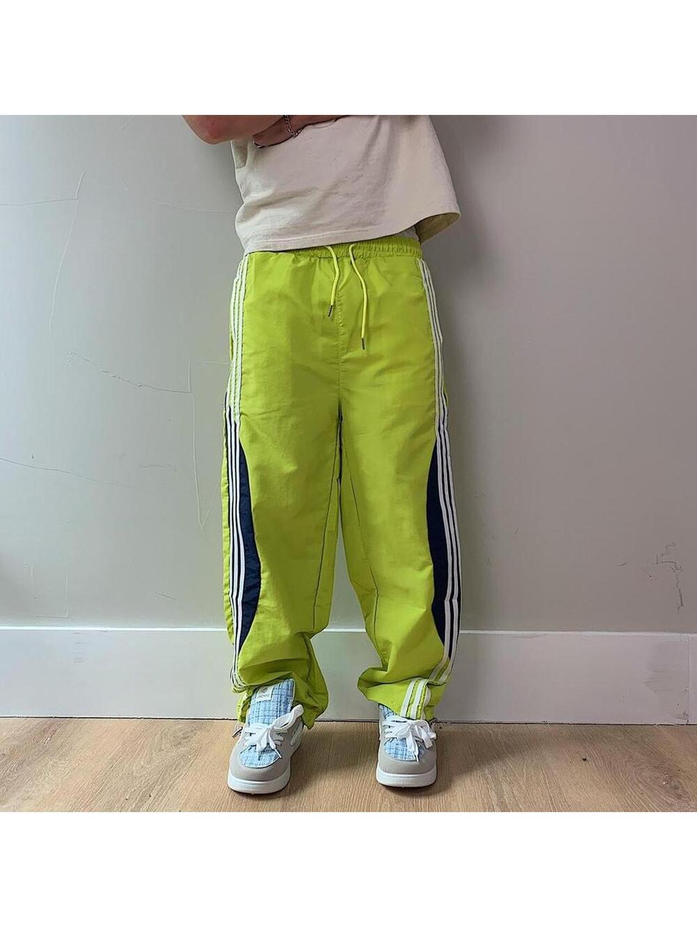 Cyber Y2k 2000s style loose lightweight striped white and green windbreaker - Picture 4 of 8